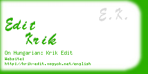 edit krik business card